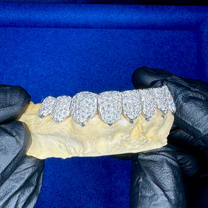 Perm Cut Full Set Bottom Diamond Grillz (8 Teeth) - Water ATL